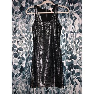 Ambiance Black & Silver Floral Mini Dress